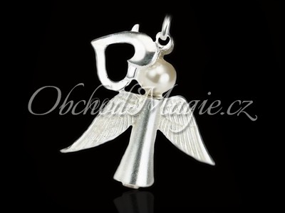 Andělé-Anděl energie s perlou Swarovski přívěsek