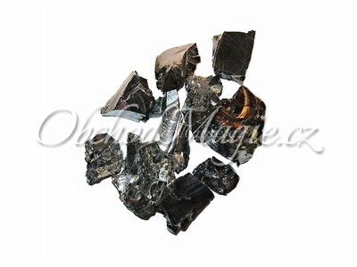 Krystaly, drůzy a surové kameny-ŠUNGIT, ELITNÍ, kousky, sáček 20 g