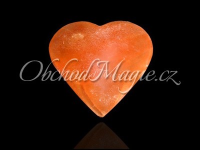 Mýdla a srdíčka-SELENIT, srdce, broušené, oranžové