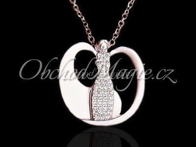 Amulety ochrana -ANDĚL SVĚTLA, náhrdelník,  s krystaly SWAROVSKI