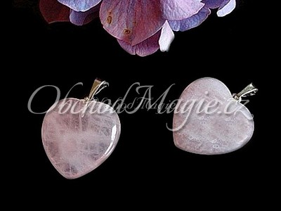 Šperky z kamenů-Růženín srdíčko, přívěsek