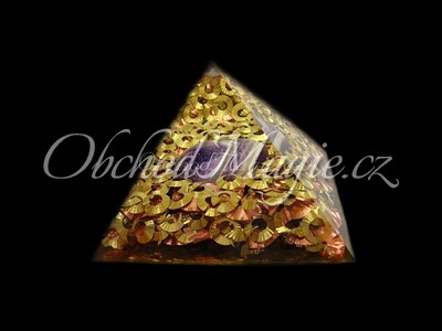 Orgonit-Orgonit pyramida s tromlovaným kamenem, 6,5 cm