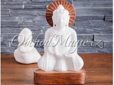 Buddha-Socha Buddhy z alabastru, 21cm