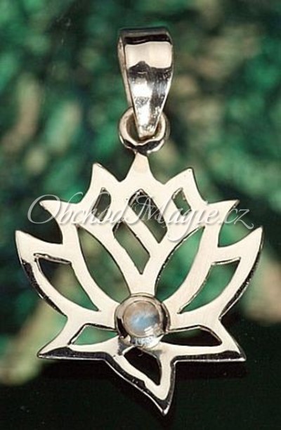 Šperky hojnost-Lotos s měsíčním kamenem přívěsek Ag 925/1000